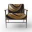 Fauteuil en velours abstrait mauve et bleu 25 po-108610562