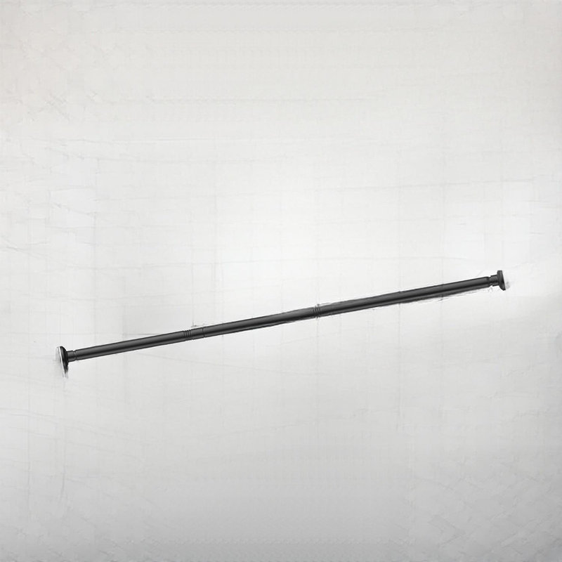 Tringle à rideau de douche noir mat 30 à 76 pouces, tringles à ressort à tension réglable en acier inoxydable de 1 pouce sans perceuse pour salle de bain, placard, fenêtre, paravent, antirouille, antidérapant