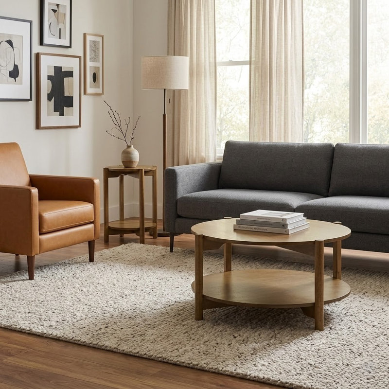 Timber Mid-Century 2 Piece Living Room Table Set
