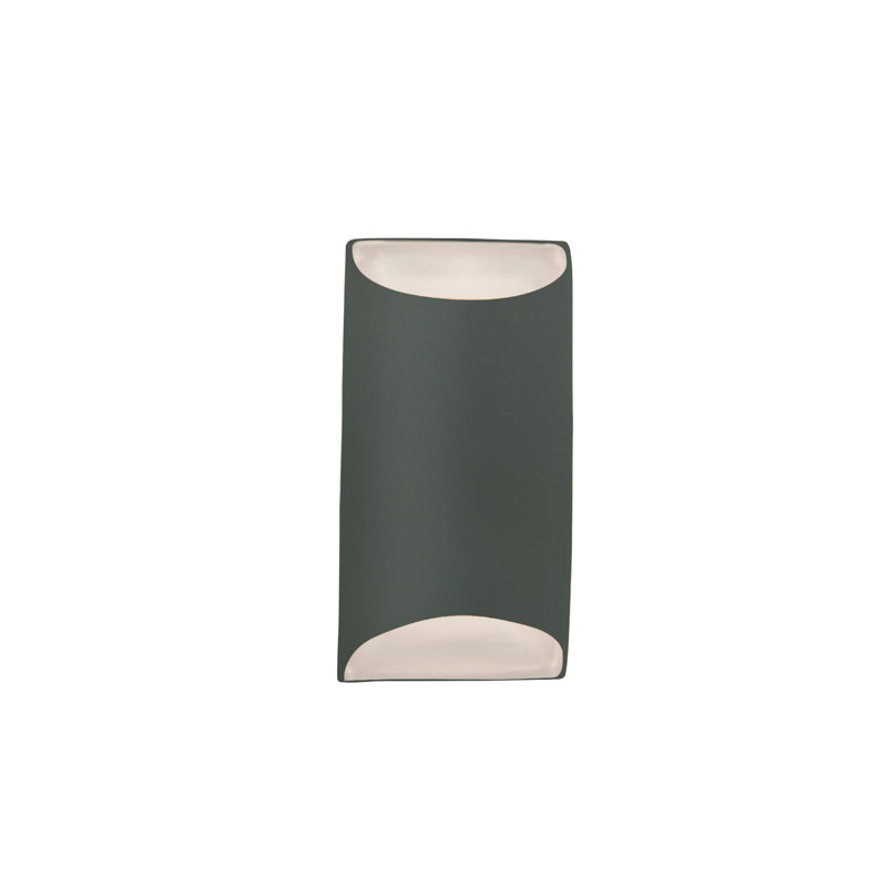 Applique murale en céramique Beda, H 10,75 po x l 5,5 po x P 4 po, Étain, vert