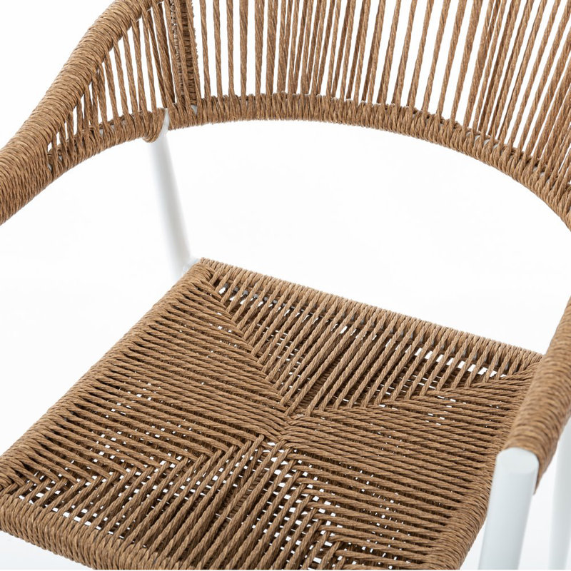 Welke Patio Dining Armchair with Cushion, White