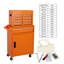 Coffre à outils, armoire de rangement à outils à 5 tiroirs avec coffre à outils amovible, doublure, roues verrouillables universelles, tablette réglable, mécanisme de verrouillage, chariot à outils en métal, outils de 154 pièces