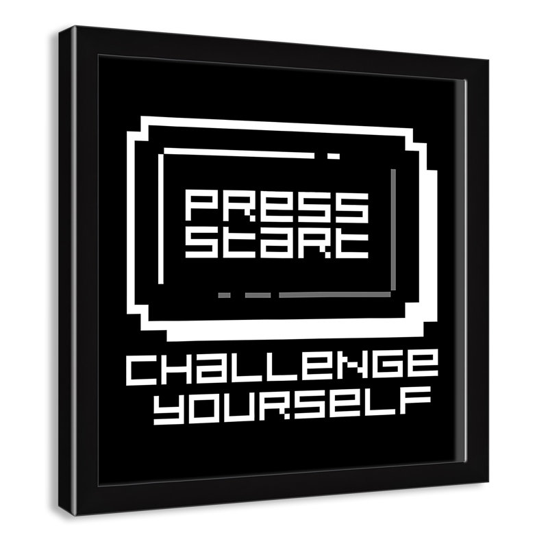 Décoration murale pour enfant challenge, H 14 po x l 14 po x P 0,63 po, Encadré de boîte noir