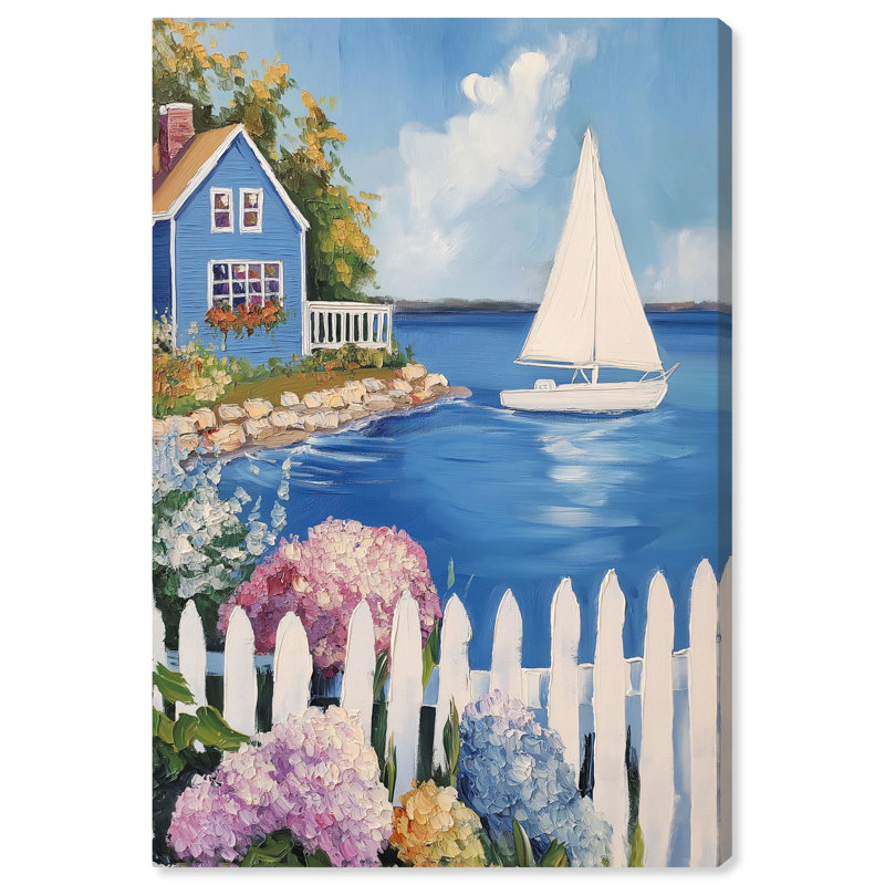 «Tranquil Mooring» par Hokku Designs, H 15 po x l 10 po, Toile tendue