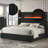 Queen Bed with Fireplace, LED Lighting, and Integrated Bluetooth Audio
