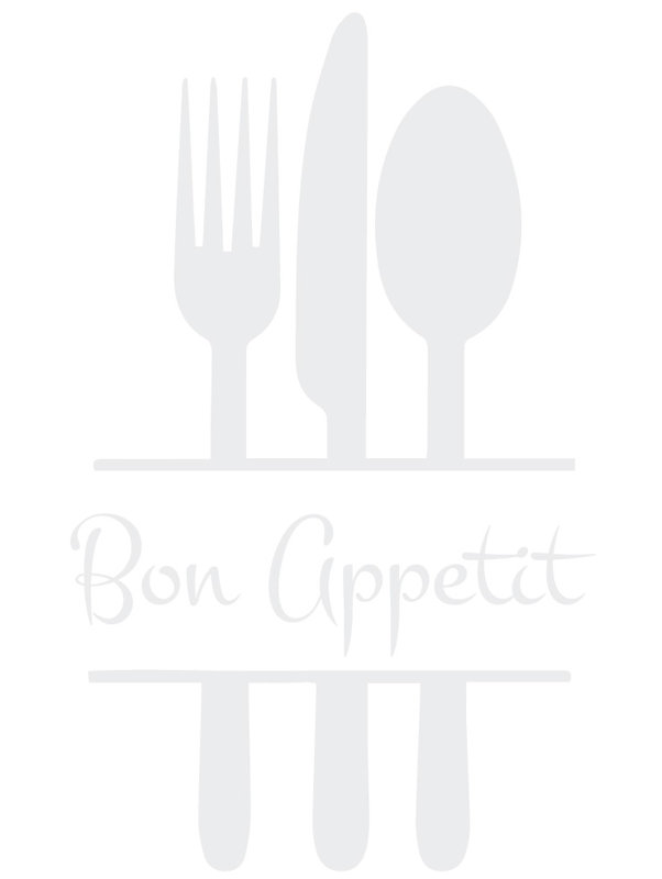 Décalcomanie murale de cuisine bon appetit, Blanc, H 57 po x l 35 po x P 0,01 po