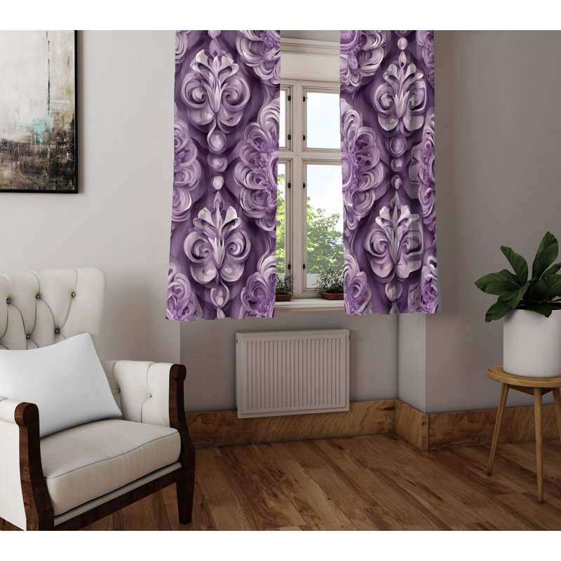 Paire de rideaux semi-transparents en polyester Calandre, L 40 po x L 82 po