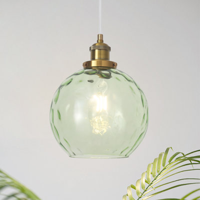 Joulane 1 - Light 8" Wide Modern Rustic Globe Single Pendant Lights With Glass Shade, Farmhouse Kitchen Lighting with E26 Socket