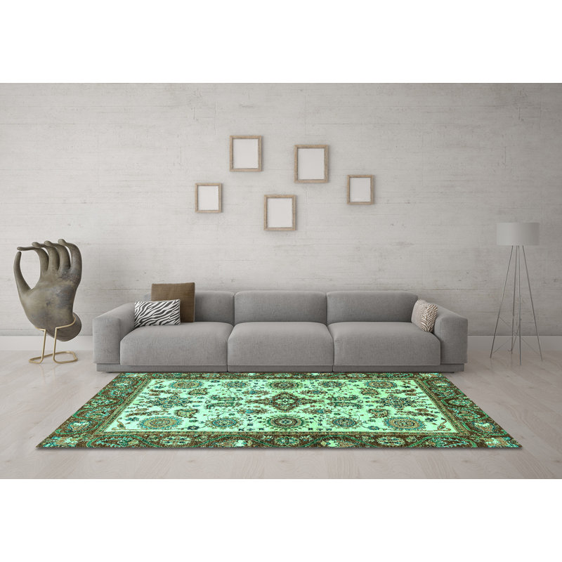 Washable Oriental Indoor Rug, Round 6'