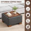 Repose-pieds de rangement carré 23,2 po avec plateau en bois-383384377-374651863