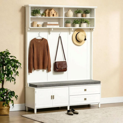 Portemanteau élégant avec espace de rangement, portemanteau d'entrée, portemanteau chic
