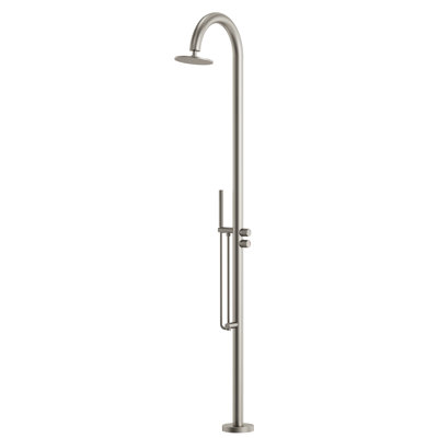 316 Stainless Steel Freestanding Outdoor Shower with Handheld Shower and Footwash Spout