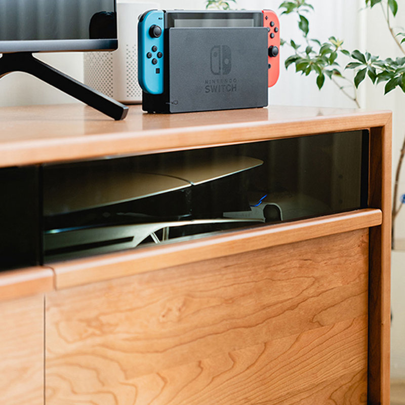 Cherry Wood TV Stand Large Capacity
