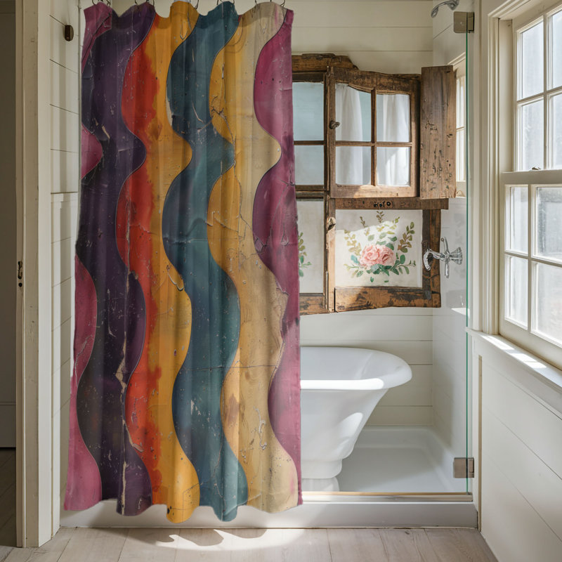 Affiche rétro - Rideau de douche Premium, H 74 po x l 71 po