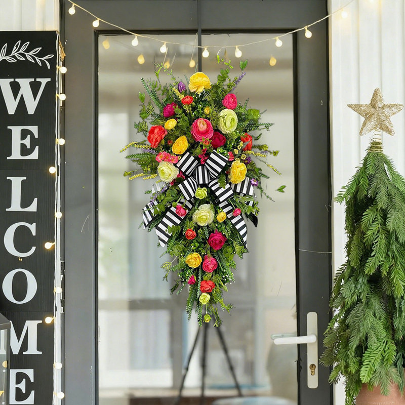 Couronne d'arbre inversé simulé, décoration de porte d'entrée de Pâques printemps / été, décoration de Noël, cadeaux de Noël