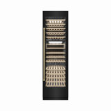 ZLINE Autograph 24 in. Black Stainless 100 Bottle Column Wine Cooler w/ Gold Accents
