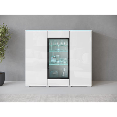 Dejanee Cm Chest Of Drawers With Glass Panels