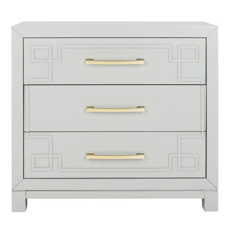 Élégante table de chevet 31,87 po de large Chamere, Gris