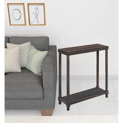 Set Of Two 22" Espresso Solid Wood End Tables With Shelf