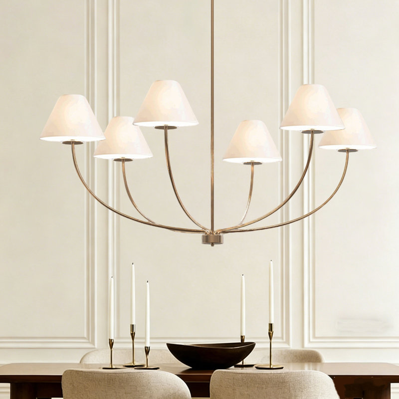 Lustre classique 6 lumières à intensité variable, Laiton