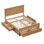 Structure de lit avec rangement moderne en bois de taille Healey avec 6 tiroirs, lit plateforme avec support en lattes de bois, aucun sommier requis-2137172925