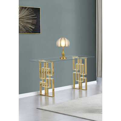 Lusch 60'' Glass Top Console Table