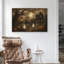 Manoir victorien hanté avec hibou et fantômes, aquarelle vintage sur toile, décoration murale de style cottagecore sombre-330034275