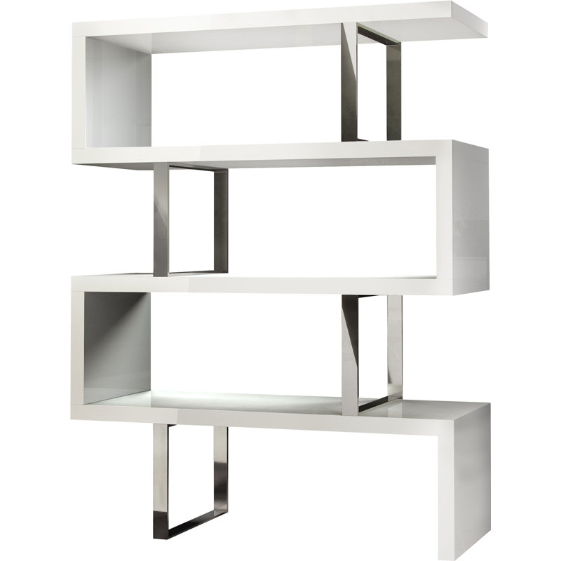 Pearl Geometric Bookcase, Performance Stone