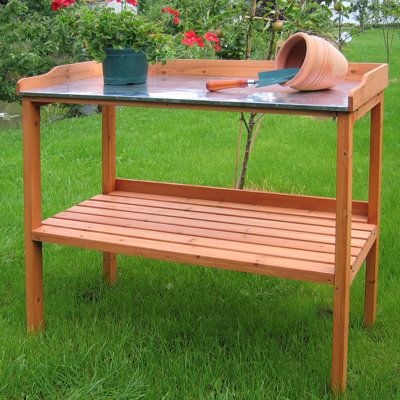 Cannette Rectangular Fir Solid Wood Outdoor Buffet & Console Table - 230 cm W 45 cm D
