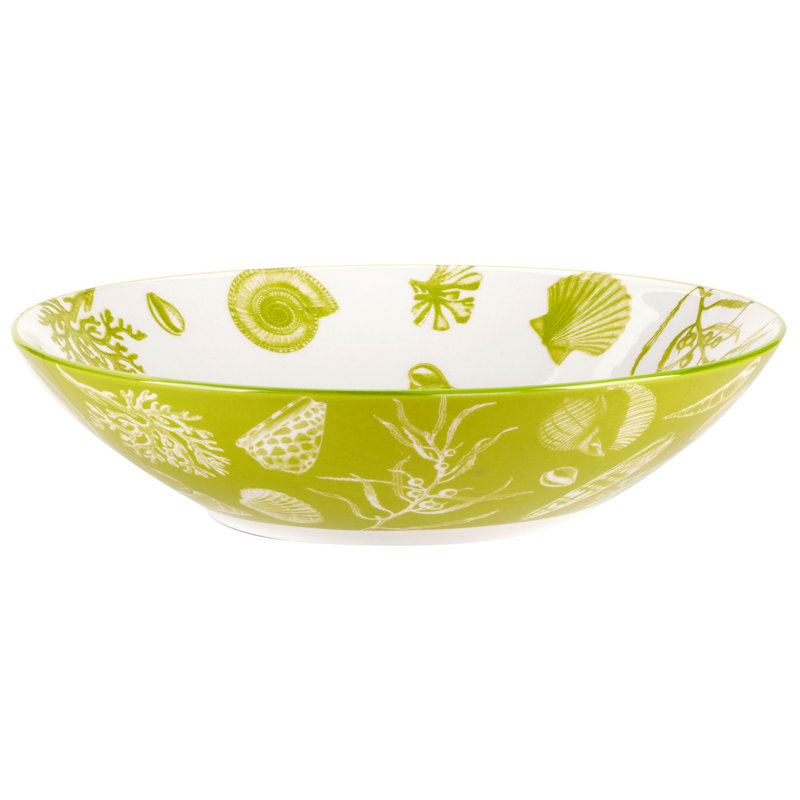 Seaside Multicolor Ceramic Soup and Pasta Bowls, Set of 6