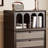 Dark-coffee + Beige Solid Wood + Rattan Display Cases