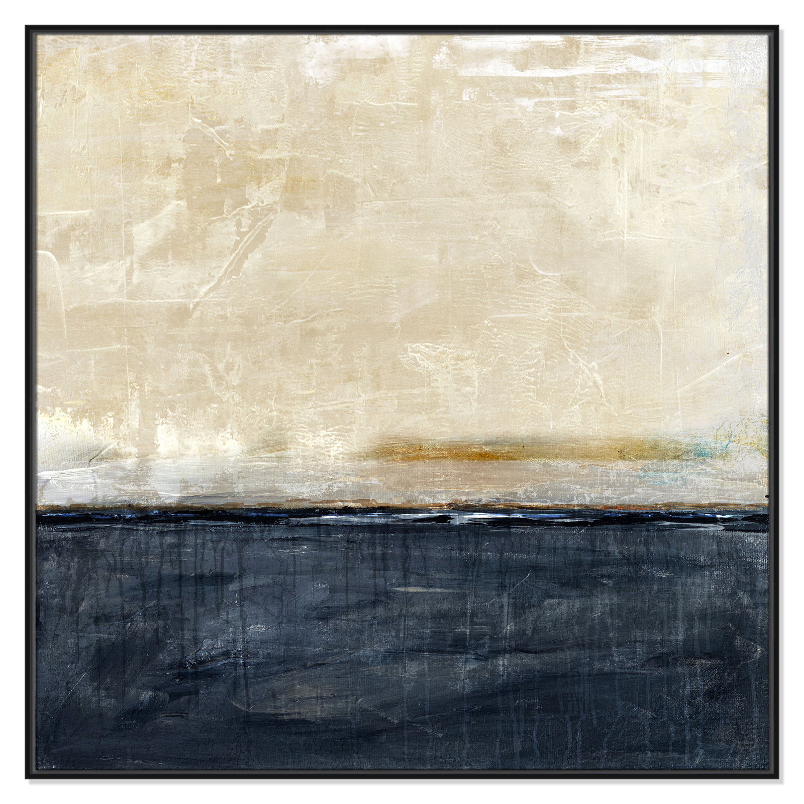 Better Days Navy Print by Denise Brown, 46.5" H x 46.5" W, Black