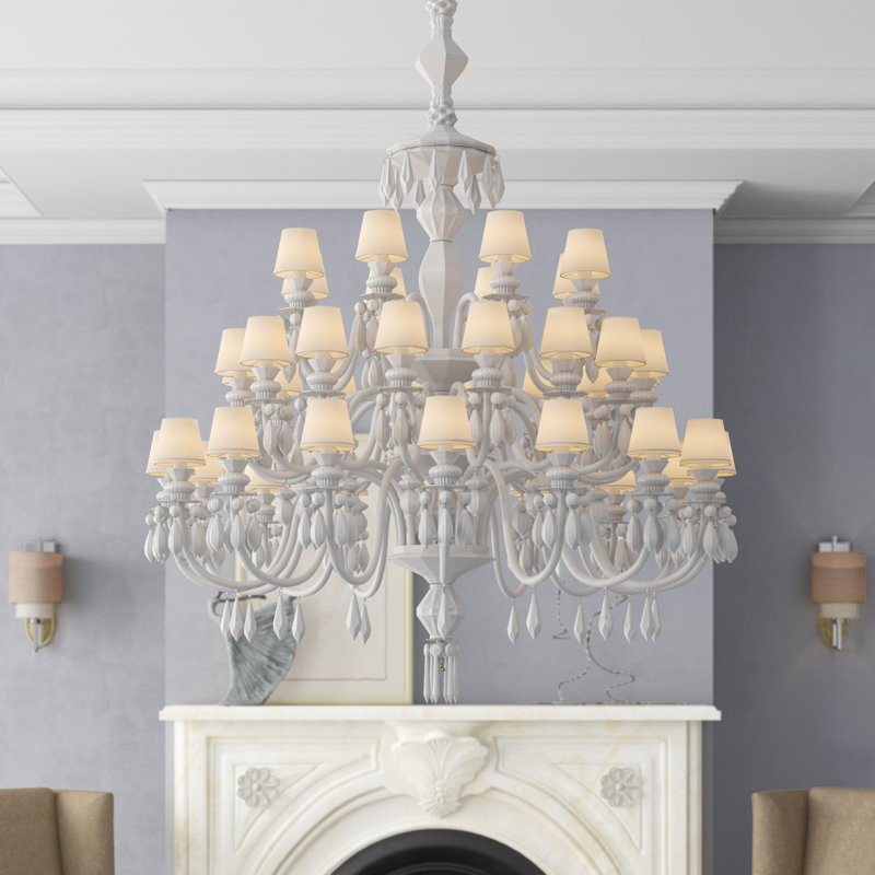 Belle de Nuit 40 - Light Shaded Tiered Chandelier, Gold