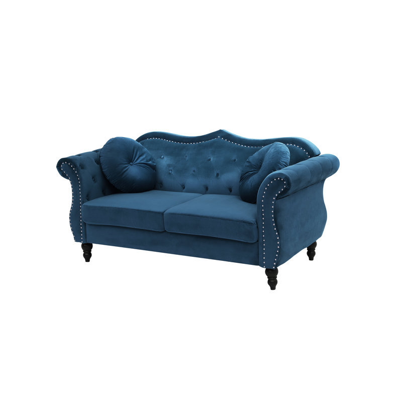 2 Seater Velvet Loveseat, Dark Teal