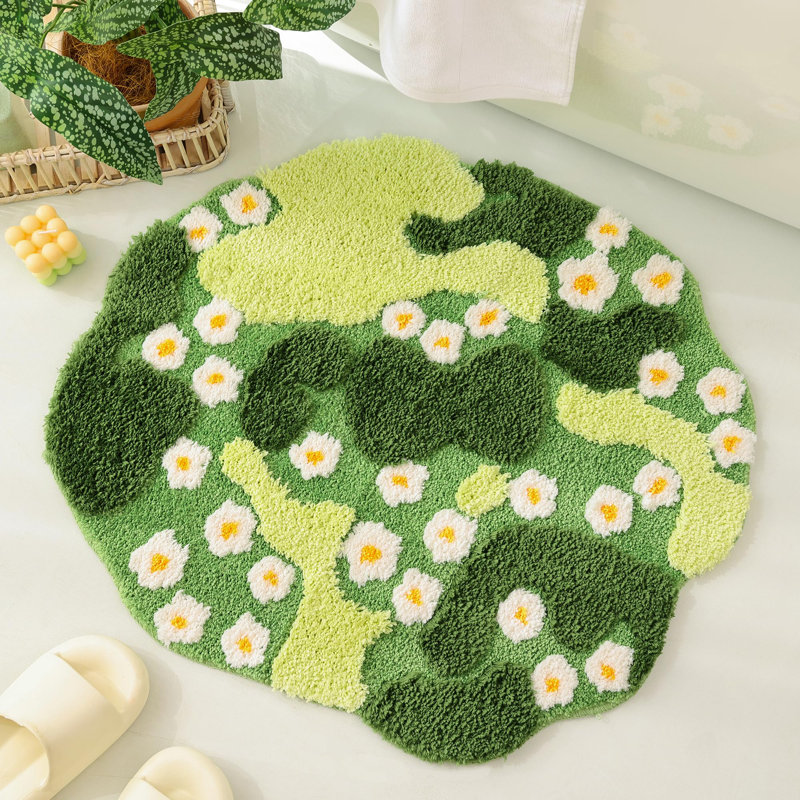 Tapis de salle de bain vert Moss