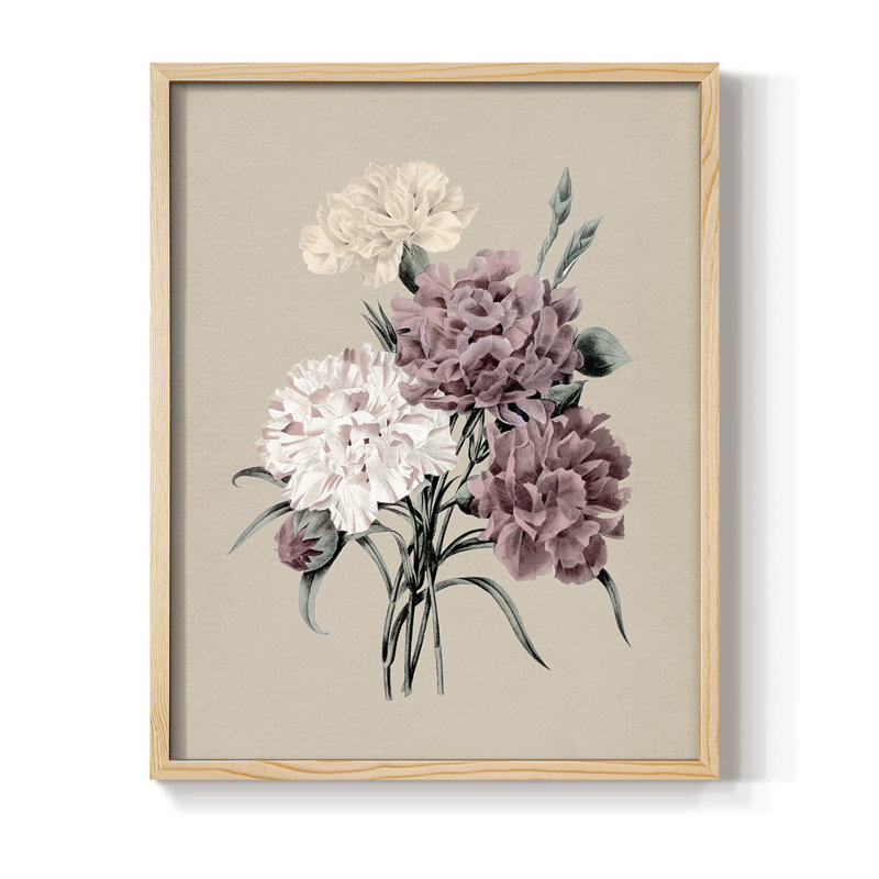 Antique Botanical I, reproduction encadrée - bois massif, H 15 po x l 12 po, Naturel