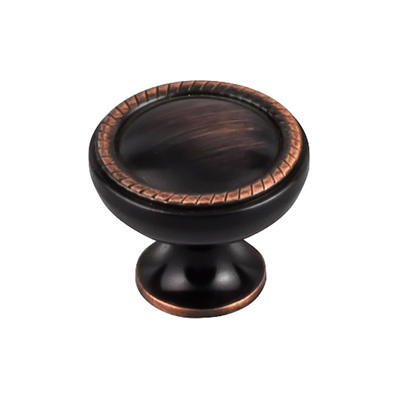 Emboss 1 1/4" Diameter Round Knob, Tuscan Bronze