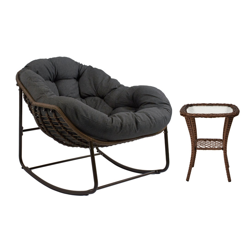 Ensemble de chaises berçantes Bayou Breeze Carson, Gris foncé