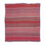 Vintage Frazada Square Kilim In Pink Striped Geometric Pattern - Rug & Kilim