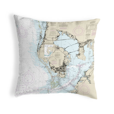 Tampa Bay, FL Non Corded Outdoor Square Pillow