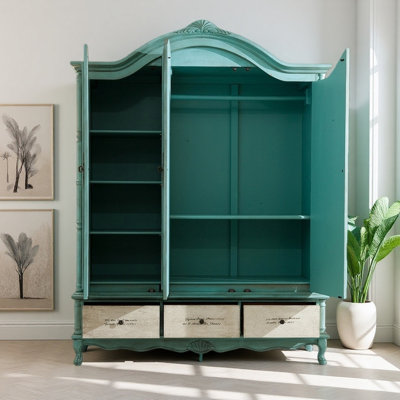 American-style Painted Three-door Wardrobe