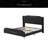 Leather Bed Frame With Wingback Headboard & Footboard,Solid Wooden Slats Support-668614634-668614632