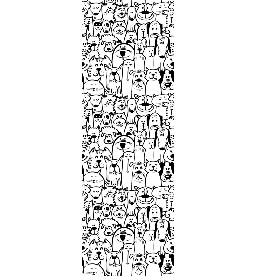 Barlow USA Made Cats & Dogs Fun Doodle 120" x 25" Peel & Stick Wallpaper Roll East Urban Home