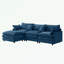 Canapé modulaire en L en chenille avec repose-pieds-690368405