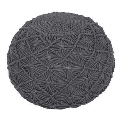 Cleek 50 cm W Cotton Round Ottoman