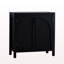 Black Accent Cabinet With Doors, Rattan Sideboard Buffet Cabinets With Storage, Adjustable Shelf, 29 Inch Narrow Credenzas Storage Cabinet For Living Room, Entryway And Kitchen