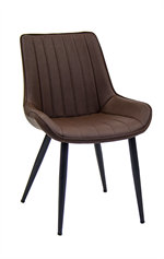 Vintage Steel Chair with Brown vinyl Back & Seat