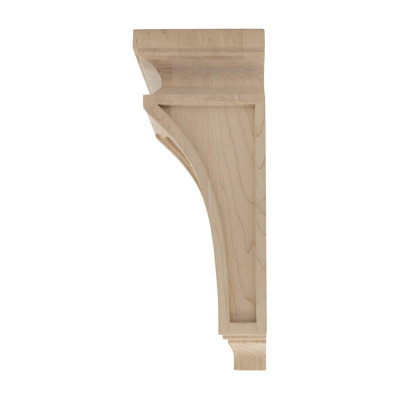 13 in x 5-1/4 in x 5-1/4 in Unfinished Large North American Solid Mission Wood Corbel