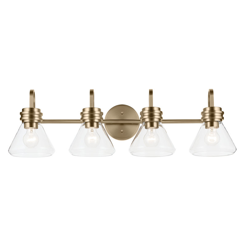 34" 4-Light Vanity Light with Clear Glass, Bronze