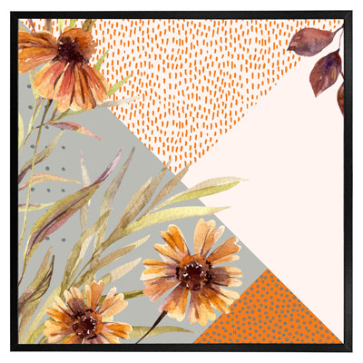 Sugarland Autumn Geometric Shapes And Flowers - Single Picture Frame Print